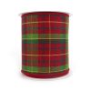 4" Burgundy/Green/Gold Wired Tartan Ribbon